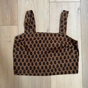 Everlane Button Back Tank in Walnut Print Brown